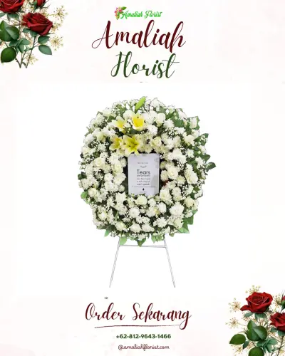 Krans Bunga Duka Cita di Gedung Puspa Pesona Taman Anggrek